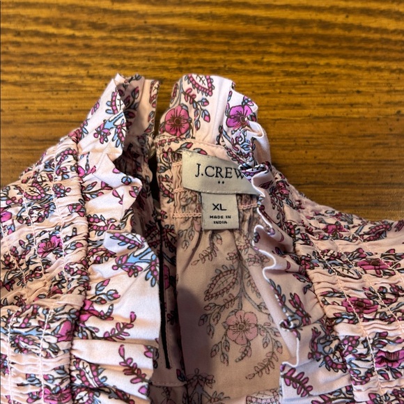 J. Crew Floral Print Smocked-Neck Top - Picture 4 of 8